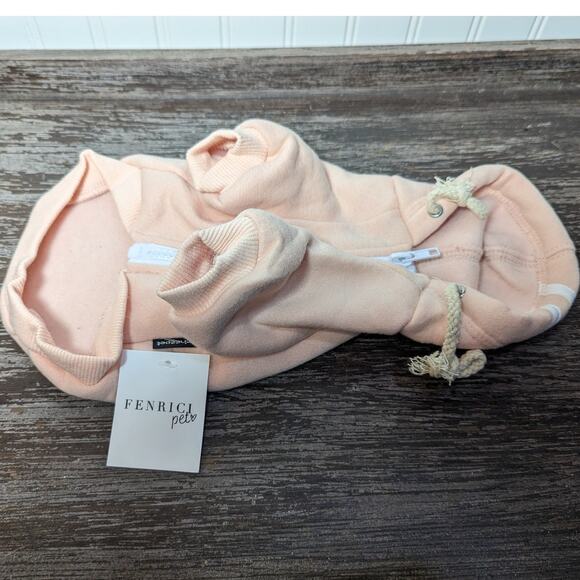 Fenrici Pet NWT Pink White Dog Hoodie Zip Closure Size Small - Picture 3 of 6
